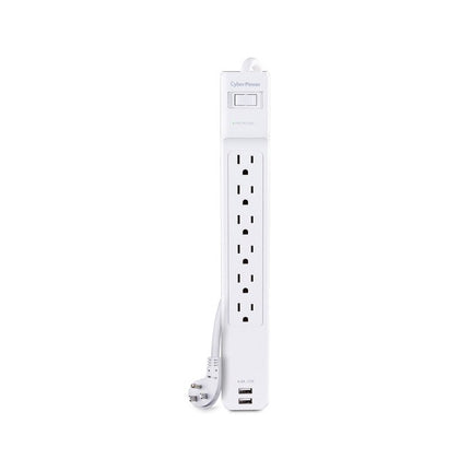 CyberPower Professional Surge Suppressor/Protector, 6-OUTLETS, 2 USB 4.2Amps PORTS- CSP606U42A