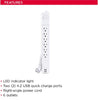 CyberPower Professional Surge Suppressor/Protector, 6-OUTLETS, 2 USB 4.2Amps PORTS- CSP606U42A