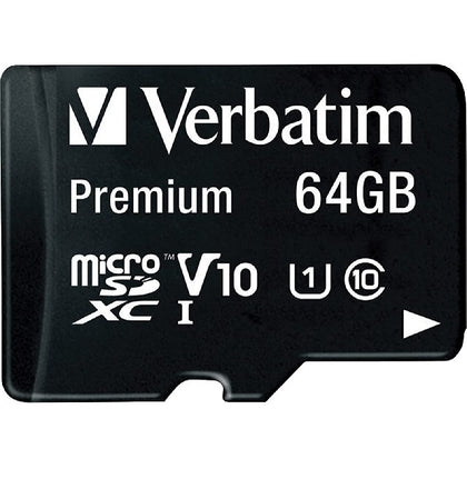 VERBATIM  64GB MICROSDXC CLASS 10 UHS -1 W/ADAPTER - 5128943