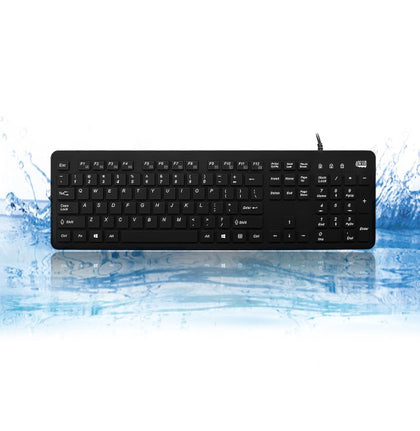 Adesso Antimicrobial Waterproof desktop Keyboard, Mutlimedia Hotkey - AKB-235UB