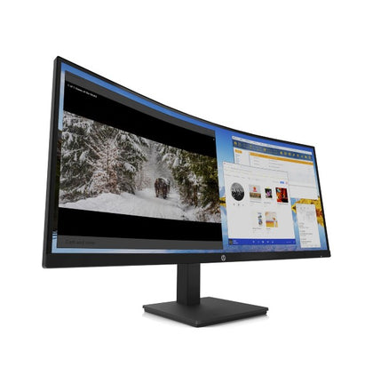 HP M34D QHD Curved Display, sustainably sourced, efficiency - 3B1W4AA#ABA