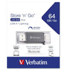 VERBATIM  64GB iStore n Go Dual USB 3.0 Flash Drive - 5659030