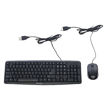 VERBATIM Slimline Corded USB Keyboard And Mouse, Efficient Design – 5573234