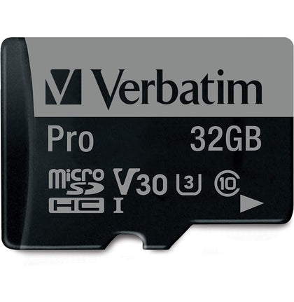 VERBATIM  32GB Pro 600X microSDHC Memory Card with Adapter - 5594071